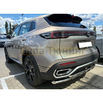 Защита заднего бампера  двойная с перемычками Папа Тюнинг d60/42 для CHANGAN UNI-S 2026-