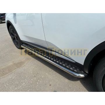 Пороги с накладным листом Папа Тюнинг d53 для CHANGAN UNI-S 2026-