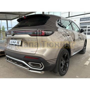 Защита заднего бампера двойная Папа Тюнинг d60/42 для CHANGAN UNI-S 2026-