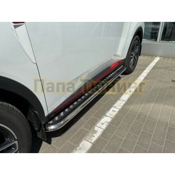 Пороги с накладным листом Папа Тюнинг d53 для CHANGAN UNI-S 2023-2026