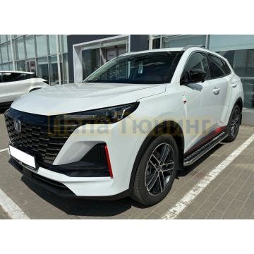 Пороги с накладным листом Папа Тюнинг d53 для CHANGAN UNI-S 2023-2026