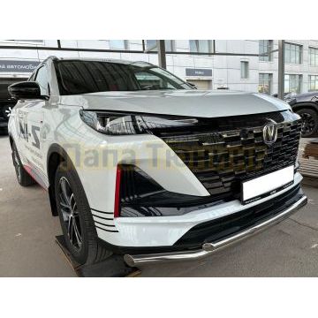 Защита переднего бампера двойная Папа Тюнинг d60/42 для CHANGAN UNI-S 2023-2026