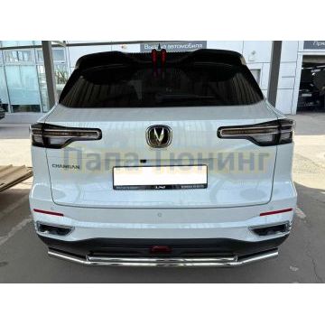 Защита заднего бампера двойная Папа Тюнинг d60/42 для CHANGAN CS55 Plus 2021-