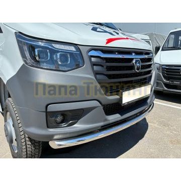 Защита переднего бампера Папа Тюнинг d60 для ГАЗель Соболь NN 4х4 2023- (полноприводный)