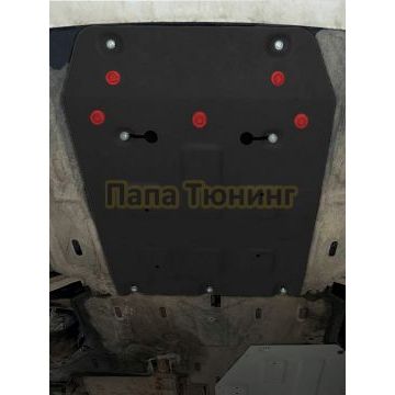 Защита рулевой рейки + комплект крепежа, АвтоБРОНЯ, Сталь,Aito M5;2024-;EV;RWD;-