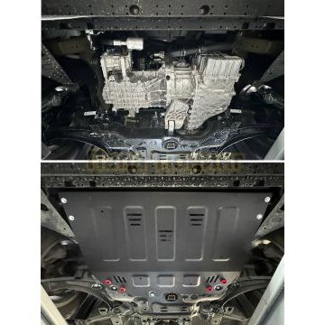 Защита картера увеличенная + КПП + комплект крепежа, АвтоБРОНЯ, Сталь,GAC GS4;2024-;1,5;FWD;РКПП; GAC GS4;2025-;2.0;4WD;АКПП