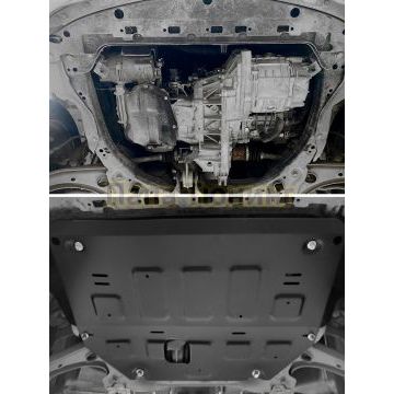 Защита картера и КПП + комплект крепежа, АвтоБРОНЯ, Сталь,Nissan Note E Power;2019-;1.2;FWD;АКПП