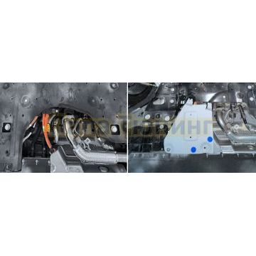 Защита кромки акб + комплект крепежа, Rival, Алюминий, Exlantix ET; 2024-; 4WD; АКПП; Exlantix ES; 2024-; 4WD; АКПП.