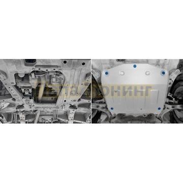 Защита картера + КПП + комплект крепежа, Rival, Алюминий,  Honda Stepwgn, 2015-2017, 1,5, FWD, CVT,Honda Stepwgn, 2017-2021, 1,5, FWD, CVT.