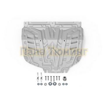 Защита картера + КПП + комплект крепежа, Rival, Алюминий, Jaecoo J7; 2023-2026/Jeland J7 2023-; 1.5, 1.6; FWD, 4WD; РКПП