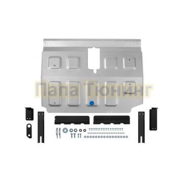 Защита картера и КПП + комплект крепежа, Rival, Алюминий, Toyota Wish;2012-2017;1,8;4WD;CVT