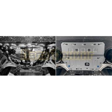 Защита картера и КПП + комплект крепежа, Rival, Алюминий,Zeekr 9X(MAX; ULTRA);2025-;2,0 (PHEV);4WD;-.
