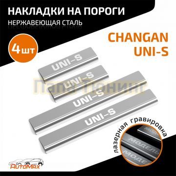 Накладки порогов AutoMAX (4 шт.) Changan Uni-S 2024-