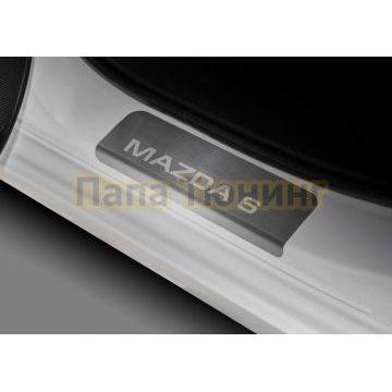 Накладки порогов AutoMAX (4 шт.) Mazda 6 (2012-2015; 2015-2018; 2018-2022)