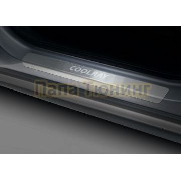 Накладки порогов Rival (4 шт.) Geely Coolray 2018-