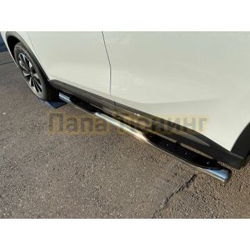 Пороги труба с проступью Папа Тюнинг d76 для Tenet T8 2025-