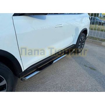 Пороги труба с проступью Папа Тюнинг d76 для Tenet T8 2025-