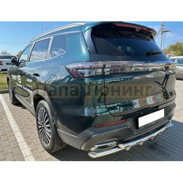 Защита заднего бампера двойная с перемычками Папа Тюнинг d60/42 для Tenet T8 2025-
