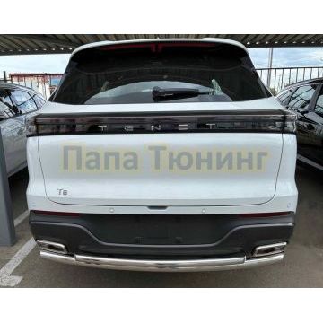 Защита заднего бампера двойная Папа Тюнинг d60/42 для Tenet T8 2025-