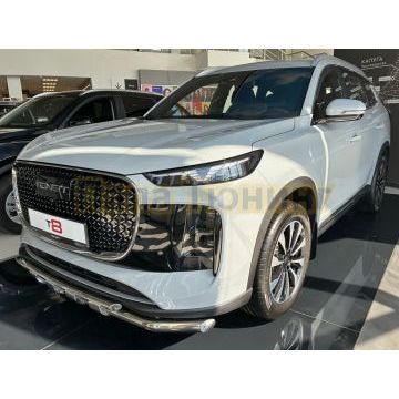Защита переднего бампера двойная с перемычками Папа Тюнинг d60/42 для Tenet T8 2025-