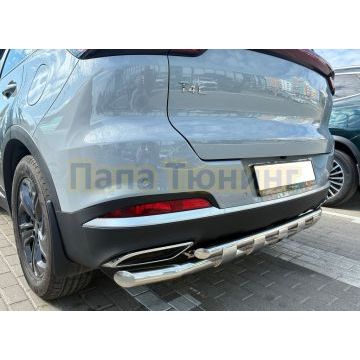 Защита заднего бампера двойная с перемычками Папа Тюнинг d60/42 для Tenet T4L 2026-