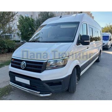 Защита переднего бампера двойная Папа Тюнинг d60/42 для Volkswagen Crafter 2017-