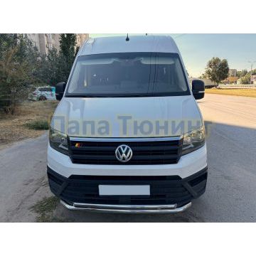 Защита переднего бампера двойная Папа Тюнинг d60/42 для Volkswagen Crafter 2017-