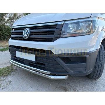 Защита переднего бампера двойная Папа Тюнинг d60/42 для Volkswagen Crafter 2017-