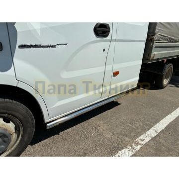 Защита штатного порога (фермер) Папа Тюнинг d60 для ГАЗель Next 2014-2021