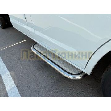 Пороги с накладным листом Папа Тюнинг d53 для ГАЗель NN Фермер 2025-