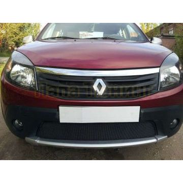 Защита радиатора черная РусСталь для Renault Sandero Stepway 2008-2014 Защита радиатора черная РусСталь для Renault Sandero Stepway 2008-2014