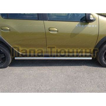Пороги труба 60 мм ТСС для Renault Sandero Stepway 2015-2018