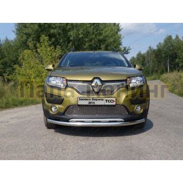 Накладка решётки радиатора верхняя лист ТСС для Renault Sandero Stepway 2015-2018