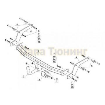 Фаркоп Avtos для Renault Sandero 2015- Фаркоп Avtos для Renault Sandero 2015-