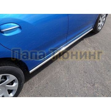 Пороги труба 42 мм ТСС для Renault Sandero 2015-2018 Пороги труба 42 мм ТСС для Renault Sandero 2015-2018