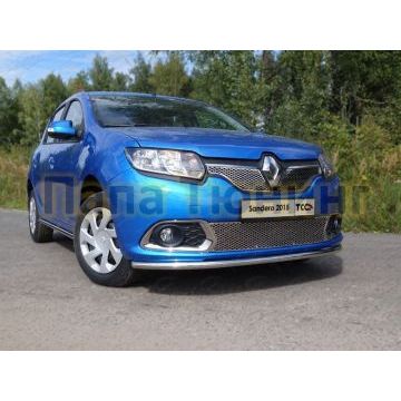 Защита переднего бампера 42 мм ТСС для Renault Sandero 2015-2018