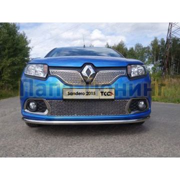 Накладка решётки радиатора верхняя лист 1 мм ТСС для Renault Sandero 2015-2018