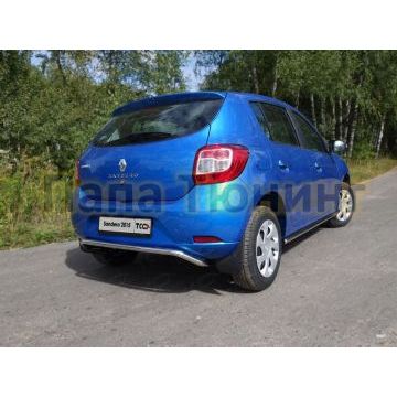 Защита заднего бампера волна 42 мм ТСС для Renault Sandero 2015-2018