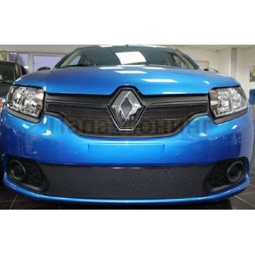 Защита радиатора черная верхняя РусСталь для Renault Sandero 2015- Защита радиатора черная верхняя РусСталь для Renault Sandero 2015-