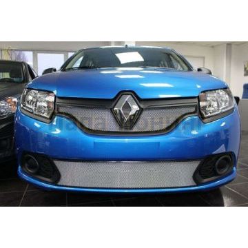 Защита радиатора хром верхняя РусСталь для Renault Sandero 2015- Защита радиатора хром верхняя РусСталь для Renault Sandero 2015-