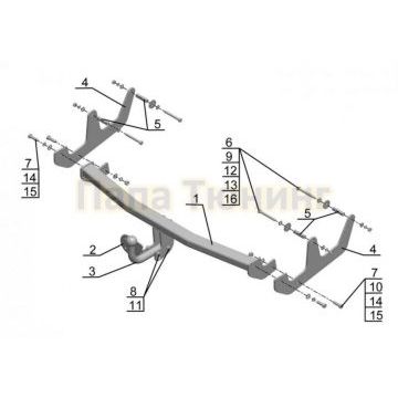 Фаркоп Avtos для Renault Sandero 2009-2014 Фаркоп Avtos для Renault Sandero 2009-2014