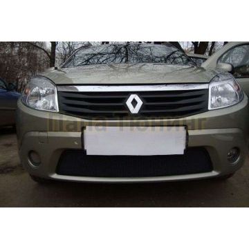 Защита радиатора черная РусСталь для Renault Sandero 2009-2014 Защита радиатора черная РусСталь для Renault Sandero 2009-2014