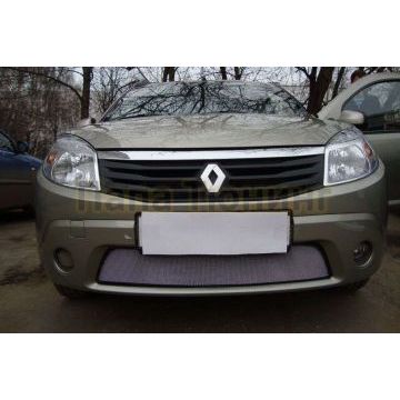 Защита радиатора хром РусСталь для Renault Sandero 2009-2014 Защита радиатора хром РусСталь для Renault Sandero 2009-2014