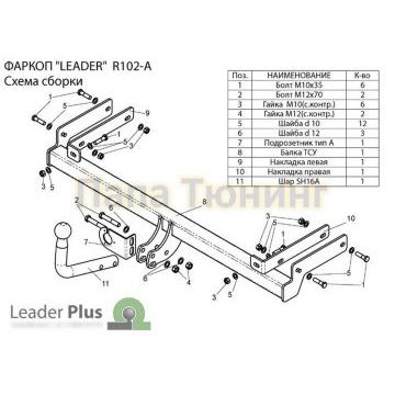 Фаркоп Лидер-Плюс для Renault Symbol 2002-2008