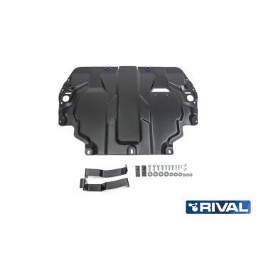 Защита картера + КПП Rival сталь 2 мм для Volkswagen Touran, V - 1.6; 1.9d; 2.0d 2004-2015