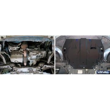 Защита картера + КПП Rival сталь 2 мм для Volkswagen Touran, V - 1.6; 1.9d; 2.0d 2004-2015