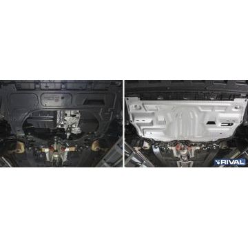 Защита картера + КПП алюминий 4 мм RIVAL для Seat Ibiza, V - все 2008-2014/Skoda Fabia RS, V - 1.4 (180л.с.); 2010-2015/Skoda Fabia, V - 1.2; 1.4; 1.6 2007-2015/Skoda Rapid, V - 1.6 2020-/Skoda Rapid, V - все 2012-2017/Skoda Rapid, V - все 2017-2020/Skoda Rооmster , V - все 2006-2015/Volkswagen Polo Sedan, V - 1.6 (85л.с., 90л.с., 105л.с., 110л.с.); 1.4 (125л.с.) 2010-2015/Volkswagen Polo Sedan, V - 1.6 (85л.с., 90л.с., 105л.с., 110л.с.); 1.4 (125л.с.) 2015-2020/Volkswagen Polo, V - 1.6 (90л.с., 110л.с.); 1.4 (125л.с.) 2020-/Volkswagen Polo, V - все 2005-2009/Volkswagen Polo, V - все 2009-2014