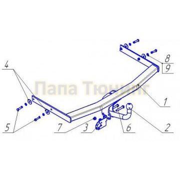 Фаркоп Avtos для Skoda Fabia 2007-2015 Фаркоп Avtos для Skoda Fabia 2007-2015