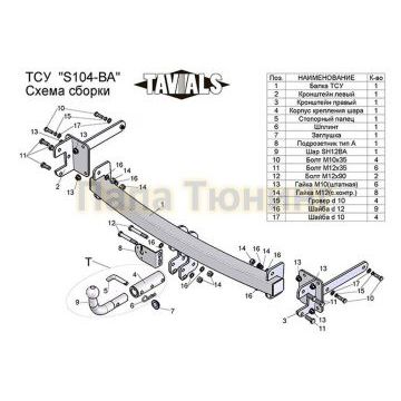 Фаркоп Лидер-Плюс на лифтбек для Skoda Octavia Tour 1996-2010