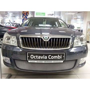 Защита радиатора хром РусСталь для Skoda Octavia A5 2008-2013 Защита радиатора хром РусСталь для Skoda Octavia A5 2008-2013